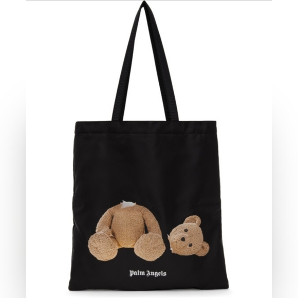Palm Angels Black Bear Shopping Tote - Picture 1 of 10